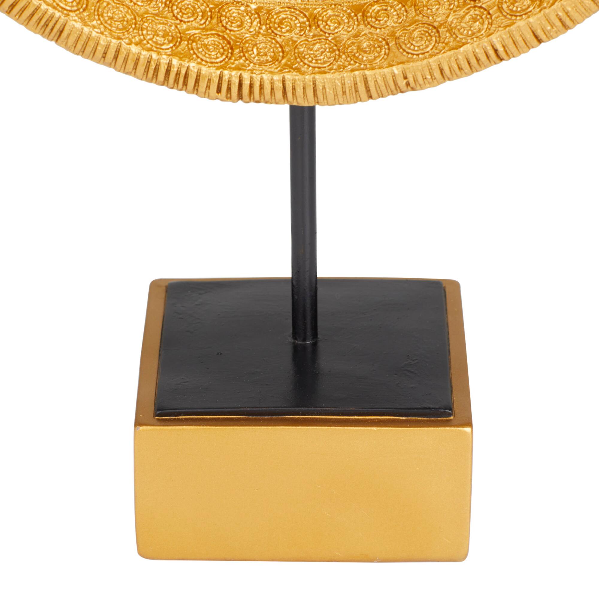 Gold Polystone Glam Sculpture, 20" x 13" x 6"